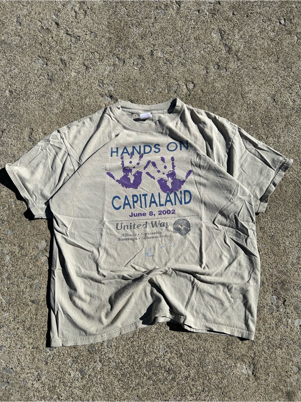 Vintage Hands On Capitaland United Way Graphic Tee - Cream & Purple